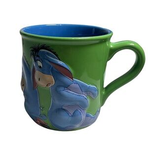 Disney Store Eeyore Mug 4” Green Blue Winnie the Pooh Collectible